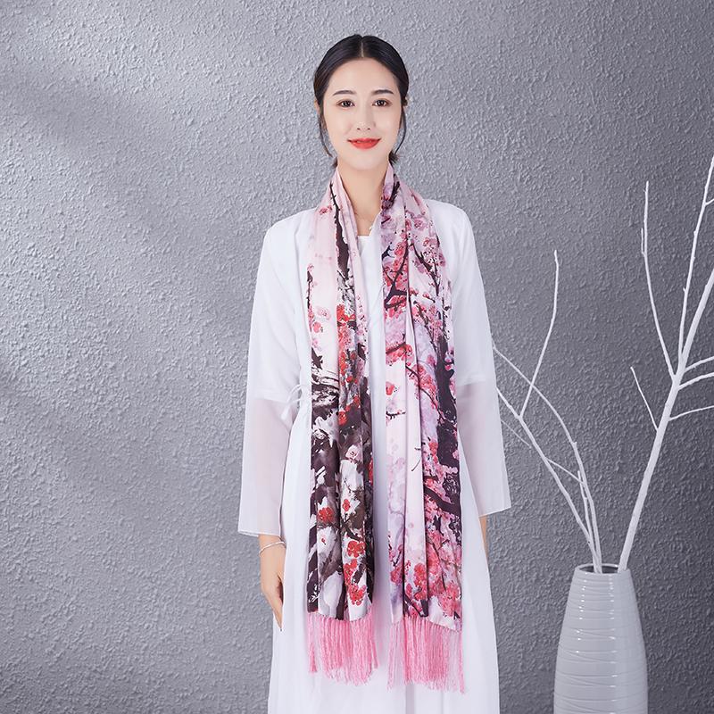 

Scarves West Lake Spring And Autumn Silk Chiffon Gift Shawl Scarf Go With Hangzhou 061003