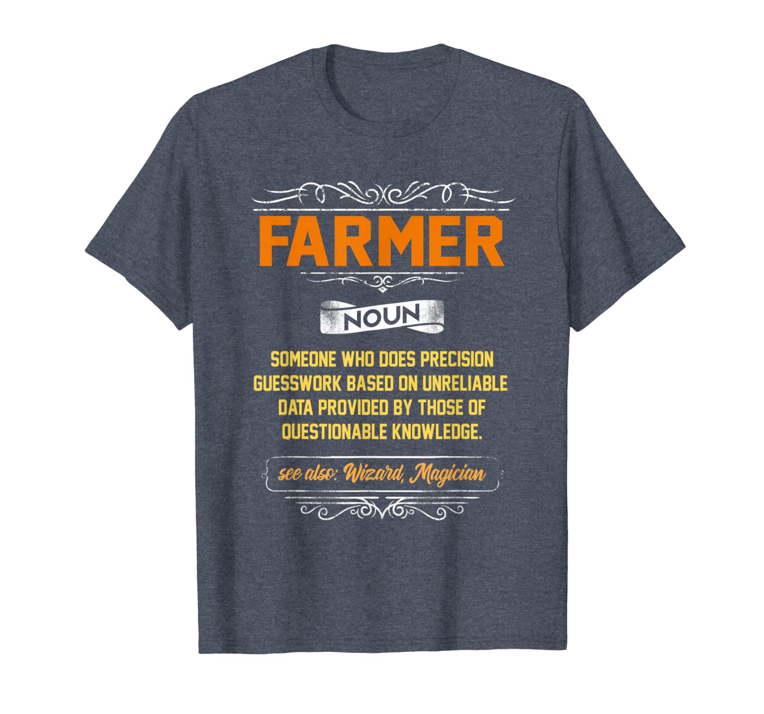 

farmer funny definition t-shirt, White;black