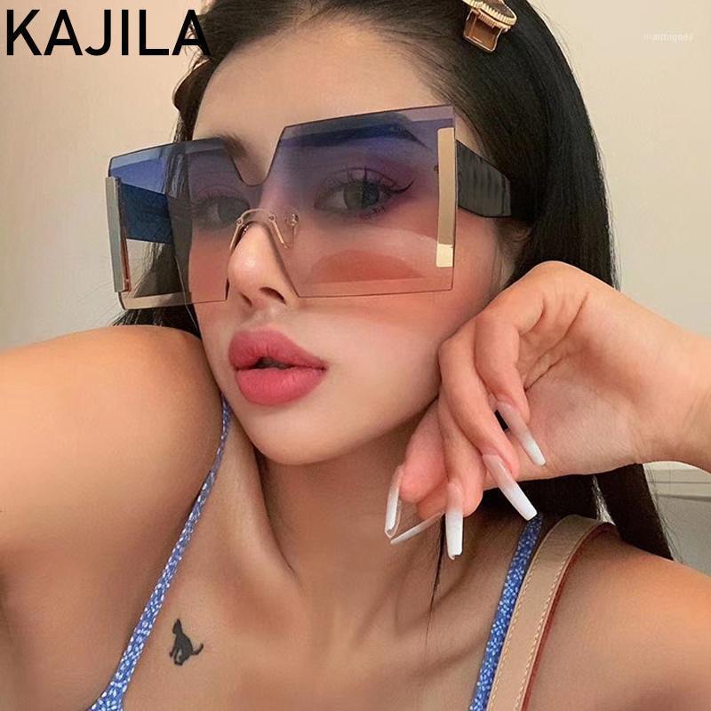 

Sunglasses Oversized Square Women 2021 Big Frame Brand Designer Rimless Sun Glasses Female One Piece Vintage Lunettes De Soleil1
