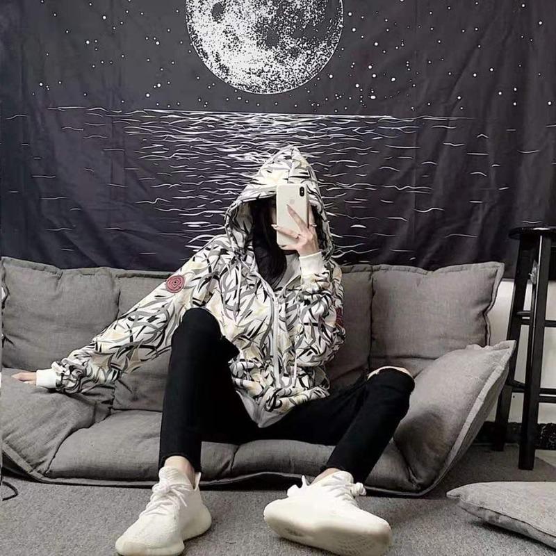 

Women's Hoodies & Sweatshirts Jacket 2021 Autumn Korean Version Of Loose Thorns Shirt Tide Brand Long-sleeved Couple Men And Women, White