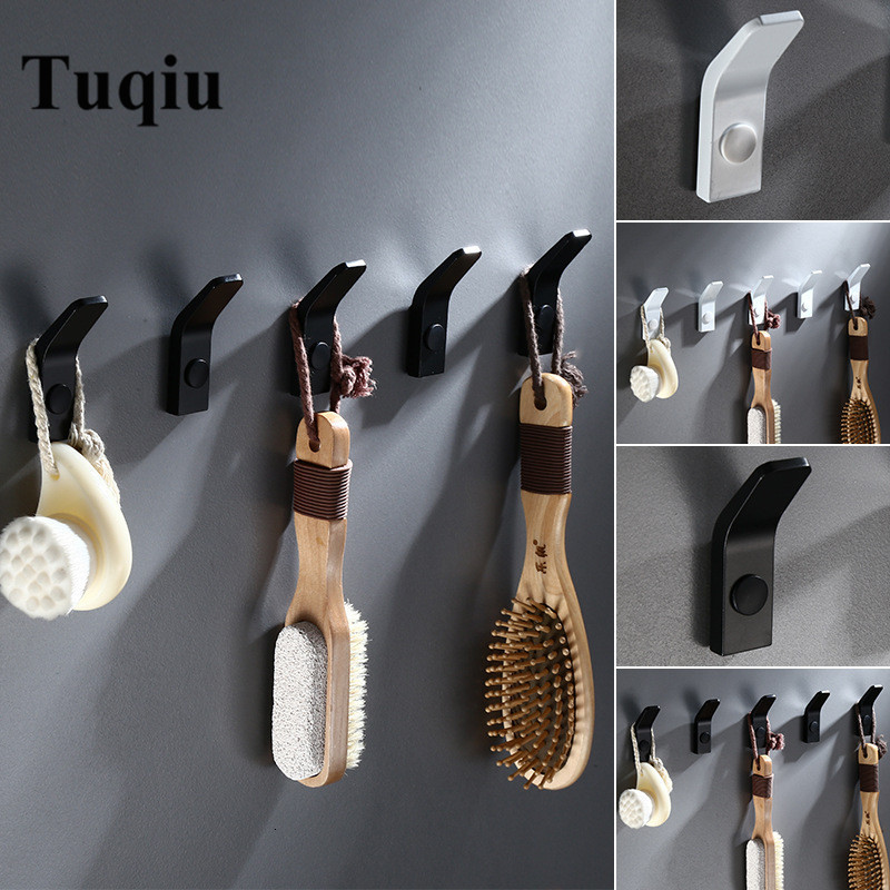 

2021 New Cloth Aluminum Towel Hangers Vintage Wall Hook Key Coat Bag Hat Hanger Black/white Robe Hooks for Home Bathroom Jflc