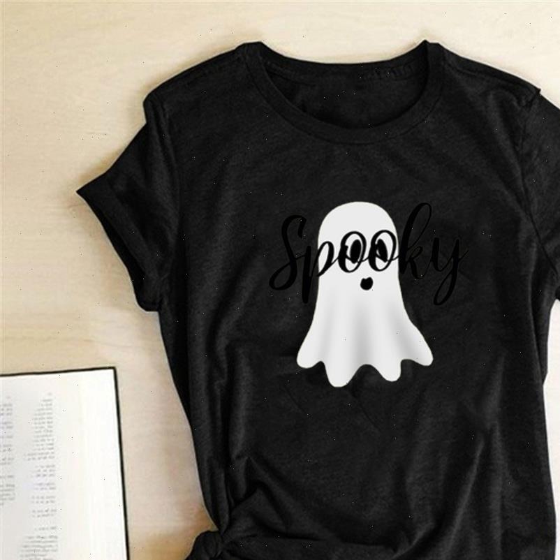 

cute white spooky printing t shirts women summer graphic tee kawaii woman tshirts cotton short sleeve harajuku for girls