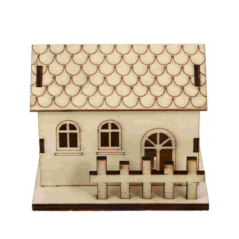 

Christmas Decorations 1Pc Mini Wooden House Ornament Micro Decoration Xmas Supply