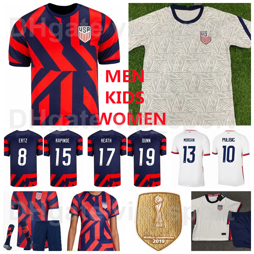 

National Team US Soccer Jersey American 10 PULISIC 2 YEDLIN 8 AARONSON 5 ROBINSON 17 LLETGET 14 PEPI 22 TURNER 19 SARGENT Football Shirt Navy Red White Men Kids Women, Men with patch