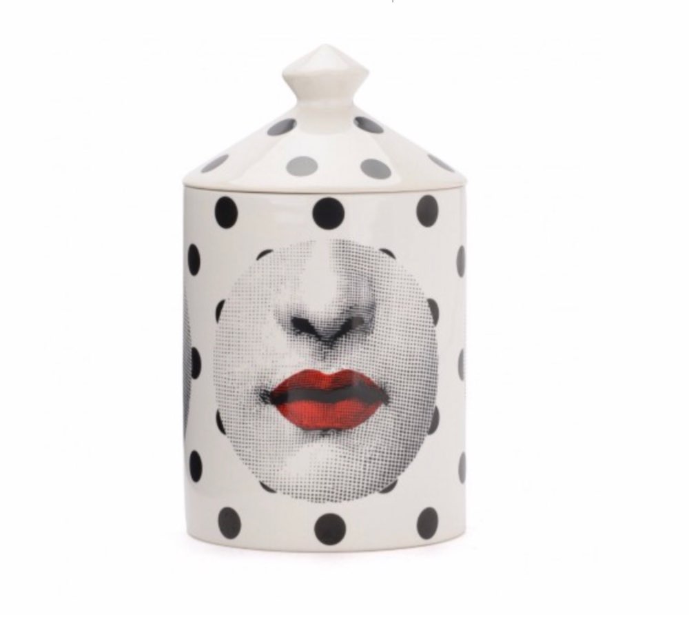 

Fashipn Milan Lady Face Red Lip Smile Candle Holder Candelabra Home Decoration Ceramic Jar Cup Storage Bin Box Crafts Deco