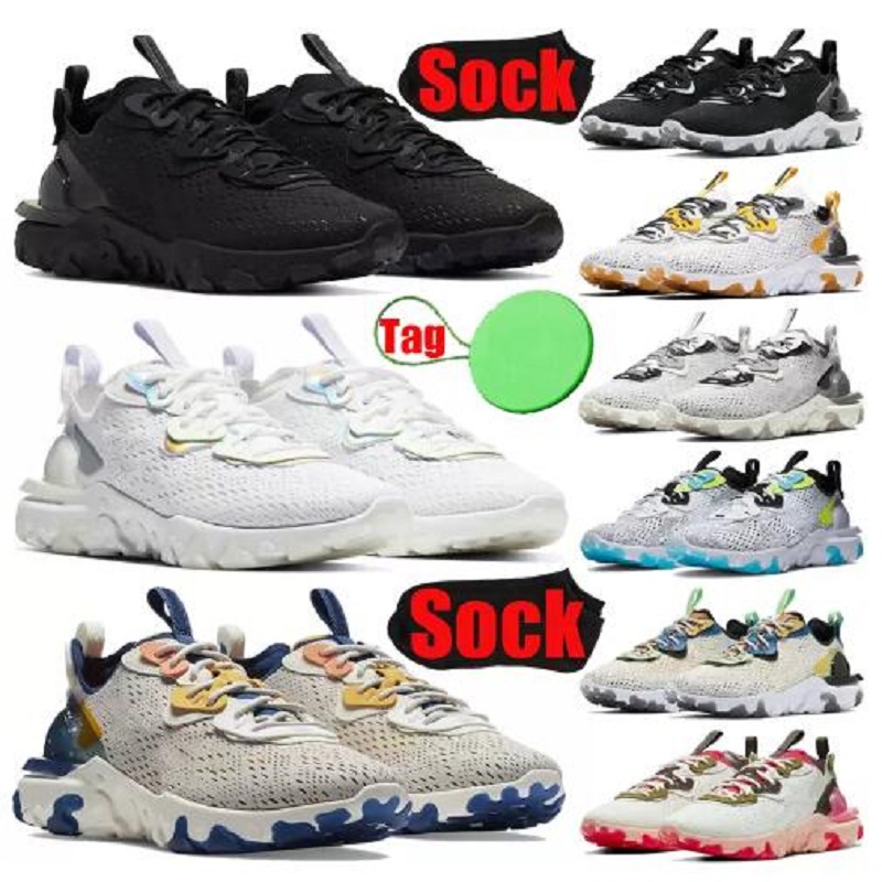

vision element 55 87 men women running shoes triple black white schematic mens womens trainers sports sneakers size 36-45, # 17