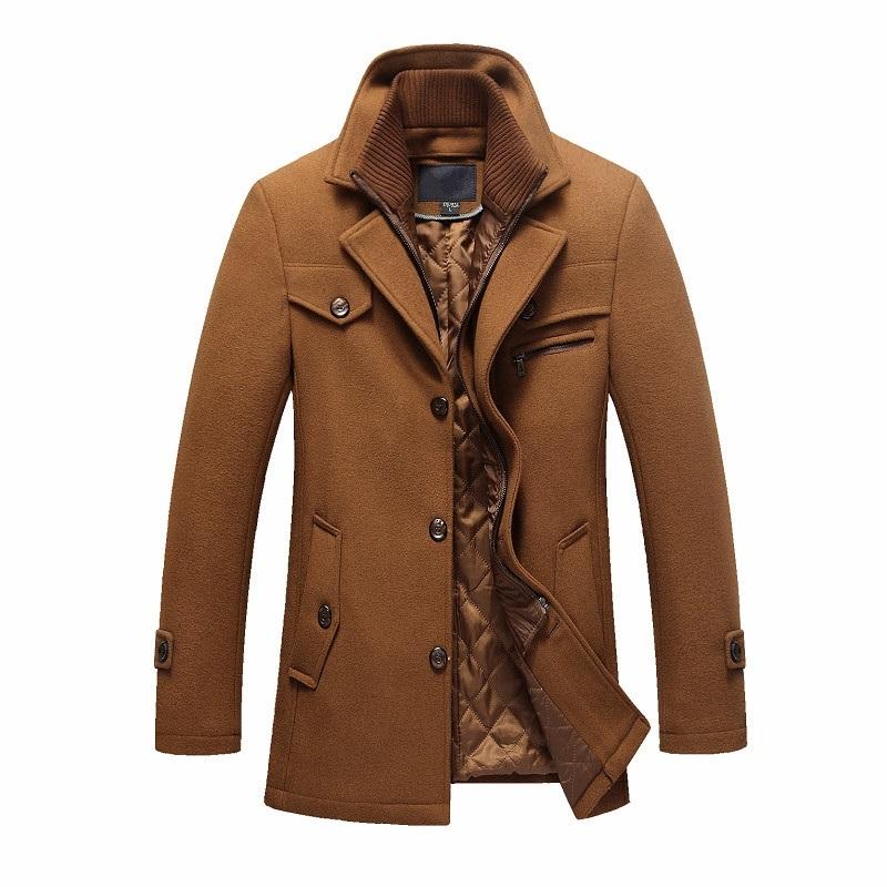 Men's Wool & Blends Mens Jackets Winter Woolen Jacket Coat Men Casual Business Thicken Warm Outerwear Male Plus Size 5XL