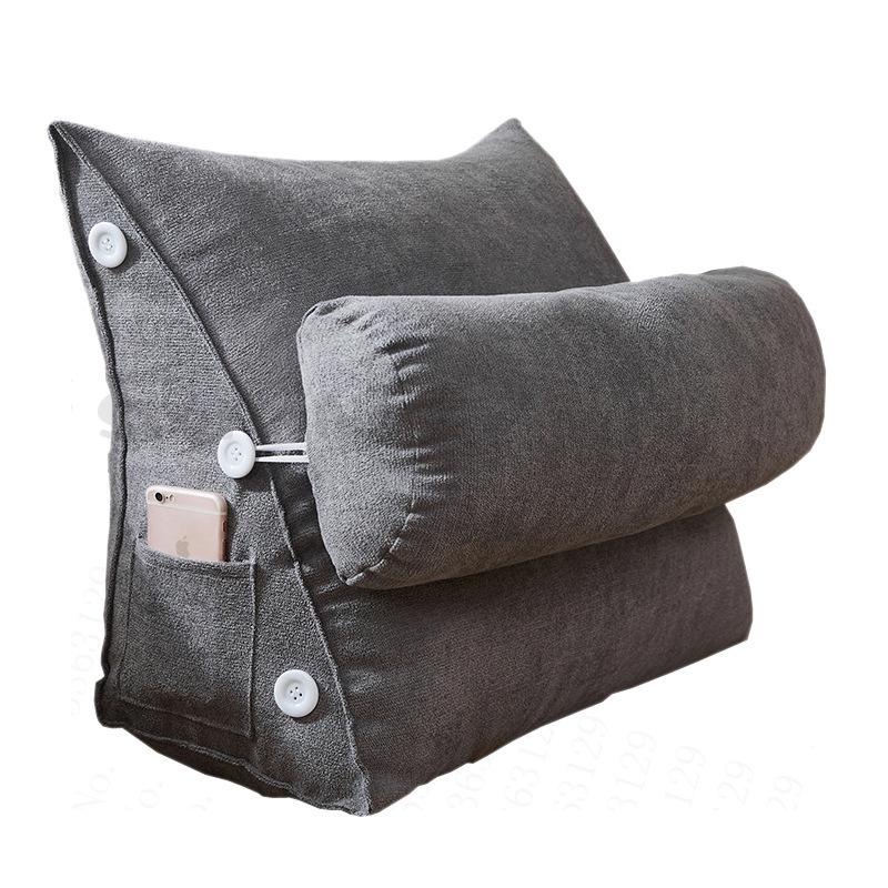 

Cushion/Decorative Pillow Bed Triangular Cushion Chair Bedside Lumbar Backrest Lounger Lazy Office Living Room Reading Home Decor, Velvet dark green