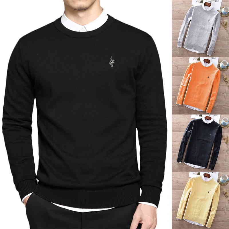 

100% cotton sweater men pullover 2021 autumn winter soft warm jersey hombre jumper pull homme knitted sweaters pl8507, Black