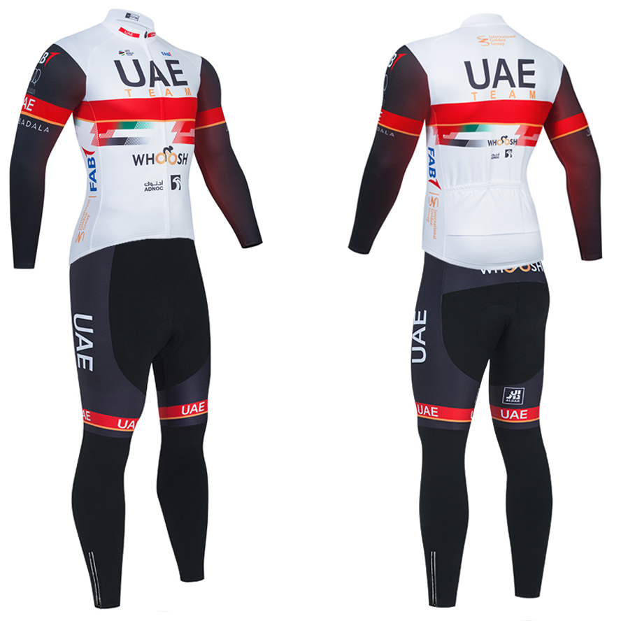 

Winter Thermal Fleece UAE Cycling Jersey 20D Pants MTB Maillot Bike Jacket Downhill Pro Mountain Bicycle Clothing Suit, Red