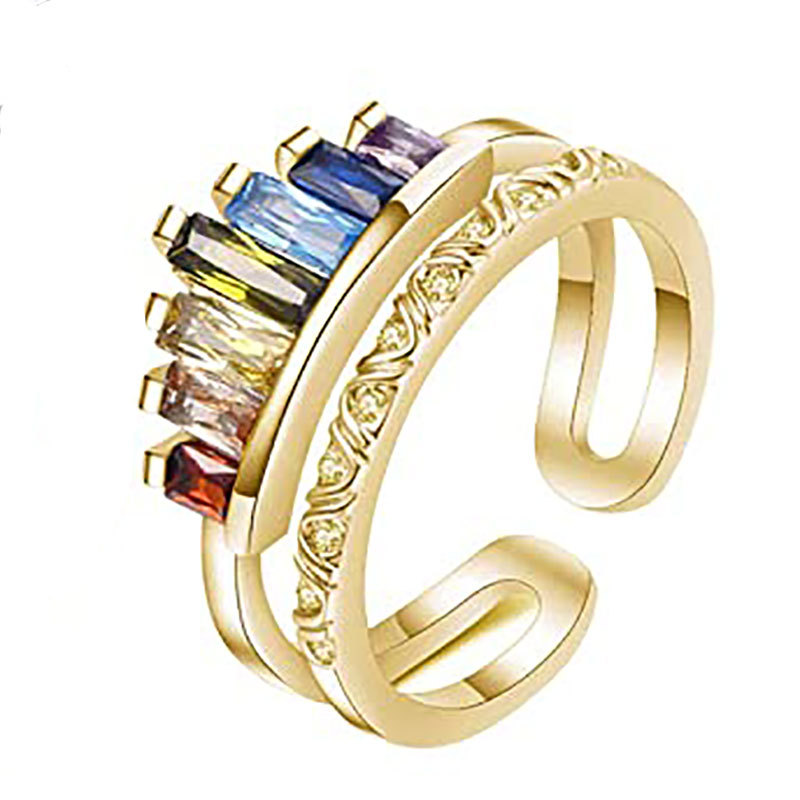 

wholesale multicolor ring fashion originality leisure luxurious gift anniversary party, Golden;silver