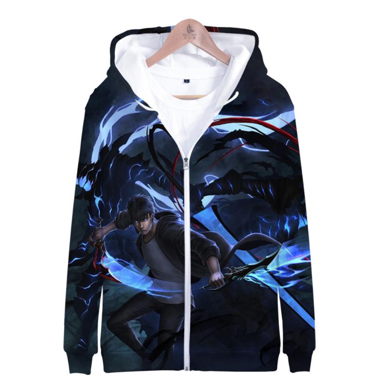 

Men's Hoodies & Sweatshirts Men Hoodie Solo Leveling 3D Unisex Zipper Sweatshirt Women/Men Long Sleeve Harajuku Streetwear 2022 Korean Manga, Black