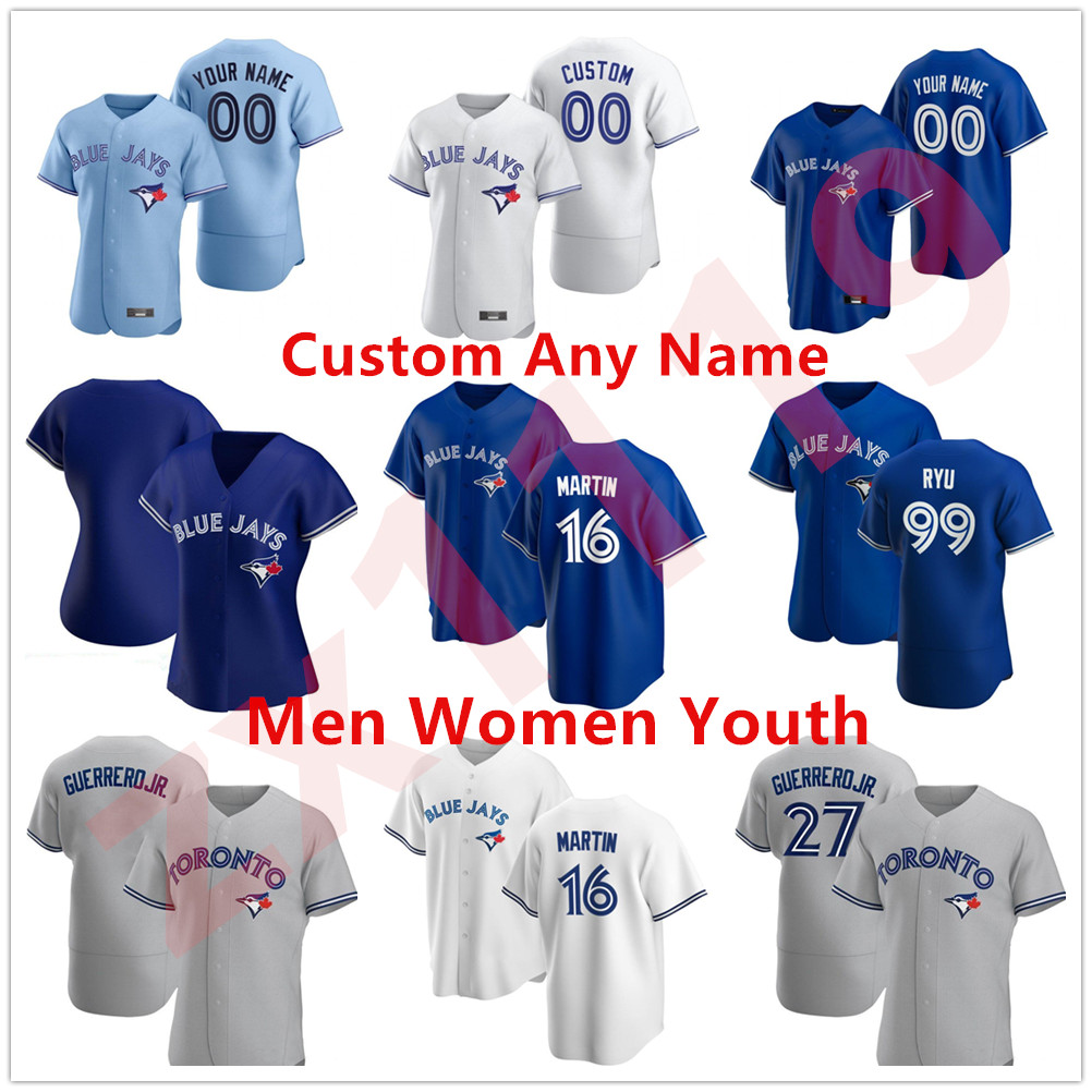 

Custom Toronto 2020 Jerseys BlueJays Vladimir Guerrero Jr. Cavan Biggio Hyun-Jin Ryu Yamaguchi Randal Grichuk Drury Hernandez Jansen, As pic