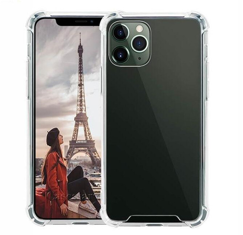 

Transparent Shockproof Acrylic Hybrid Armor Hard PC Soft TPU Case for iPhone 13 12 mini 11 Pro X XS Max XR 8 7 6 Plus DHL