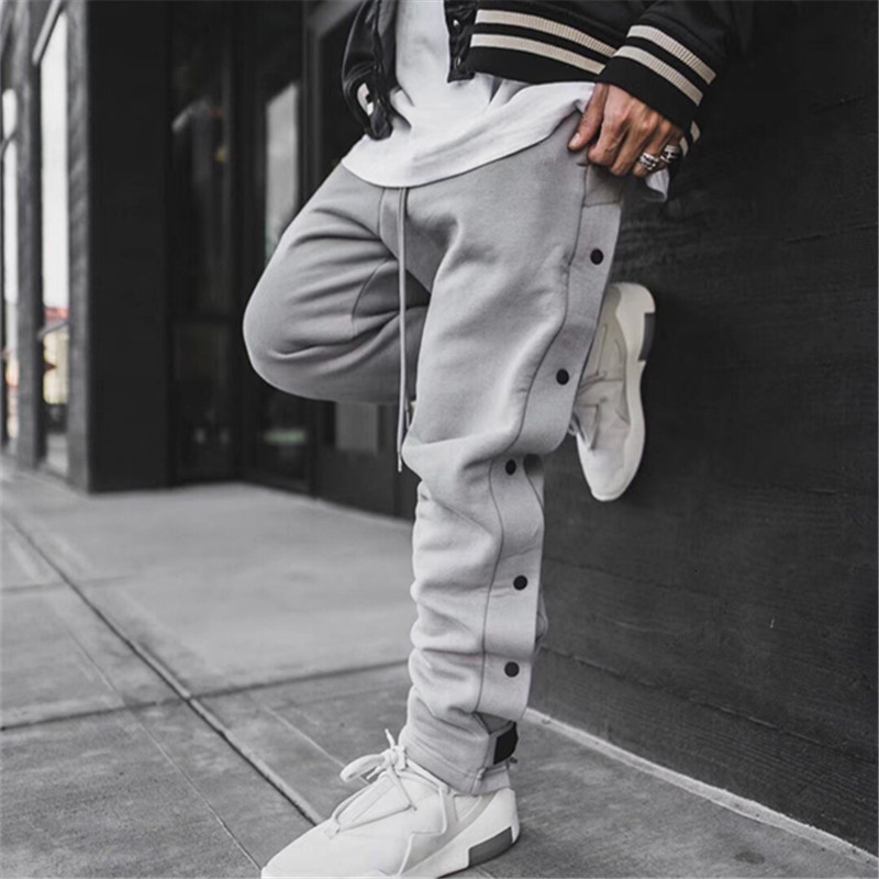 

FOG Fear Of God Dark Buckle Sweatpants Gray Track Pants Vintage Street Casual Trousers Men Women Sport Pants HFYMKZ, Black