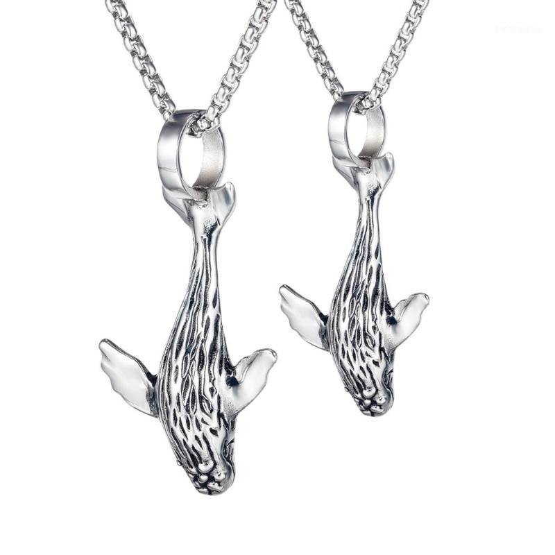 

Pendant Necklaces 2022 Vintage Punk Stainless Steel Whale Men Women Hip Hop Jewelry Accessories Gifts Couple Necklace Wholesale, Silver