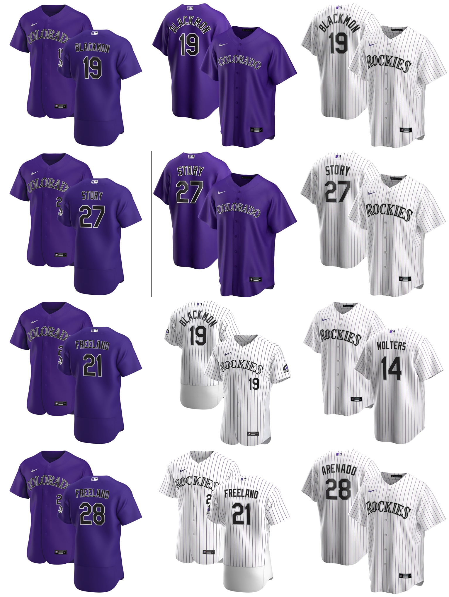 

Colorado Rockies Baseball Jerseys Men Nike MLB Nolan Arenado Jersey Blackmon Trevor Story Kyle Freeland Tony Wolters Ryan McMahon Raimel Tap, Blue;black