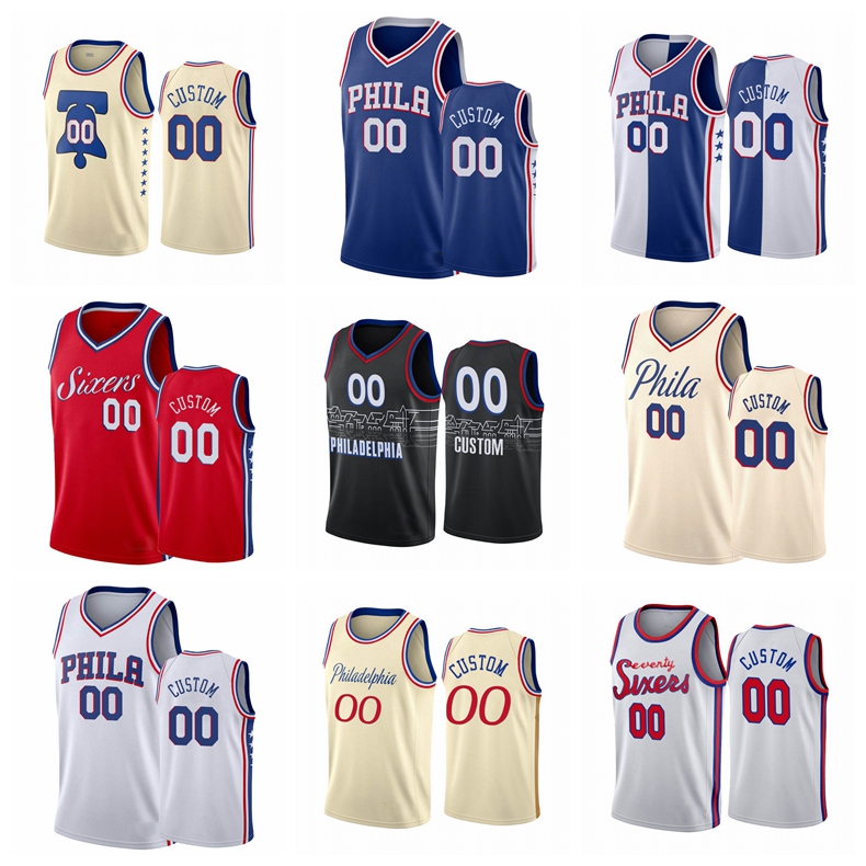 

76ersMEN Custom 2020 Xmas Festive Special Blue Basketball Jersey, Black