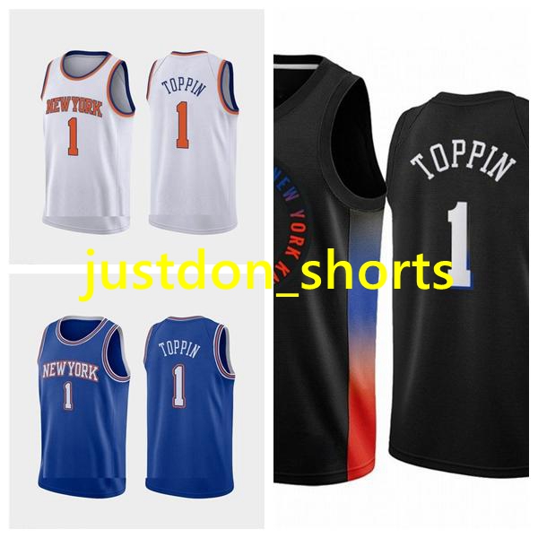 

NCAA 2020/21 men obi toppin 1 jersey New York Knicks Black City Basketball Jersey