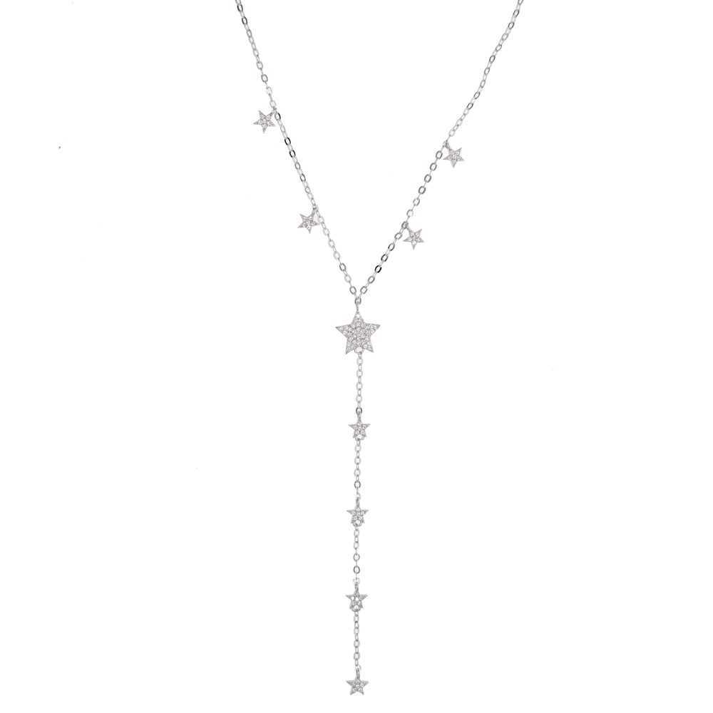

Sdzstone Fashion Women Jewelry Gold silver Color Star Pendant Y necklaces chain Necklace Woman 41+5cm