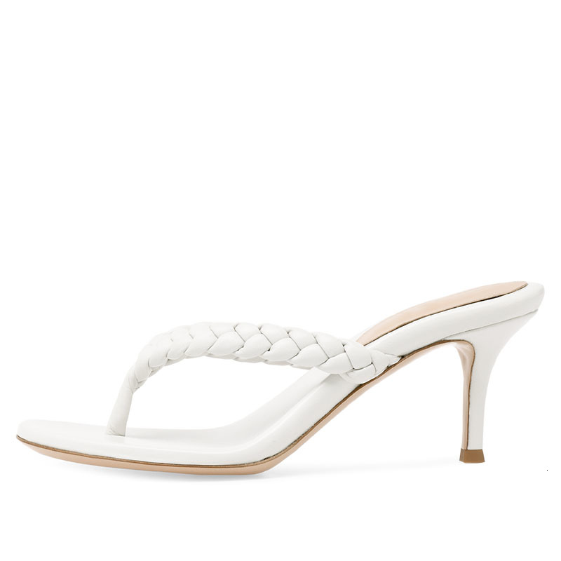 

Sandals In the high-heeled fabric flip flops woman white heels high sandals thong ladies slide slippers will see shoes size 45 large BNB2, 1# shoe box