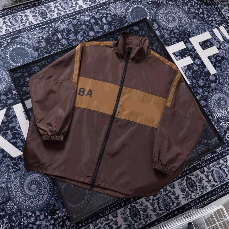 

French designer Pizex zipper jacket Oversize Skin Coat Men Women Cool Windproof B letter, Khaki