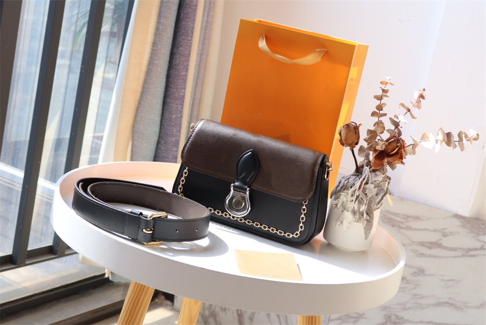 

5A + top quality bag brand design luxury ladies 2021 classic fashion messenger shoulder bags flower handbag leather wallet with box