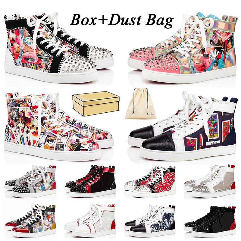 

Women Mens Red Bottoms Shoes Luxurys Designers Casual Shoe Luxury Designer Sneakers Leather Suede Spikes loafers Platform Bottom Junior Trainers Big Size 47, B35