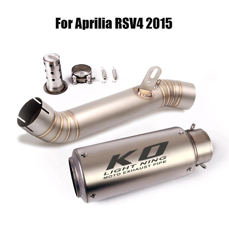 

For Aprilia RSV4 2021 Exhaust Tips 60mm Muffler Modified Slip On Motorcycle Link Tube Escape Middle Mid Pipe Connect Section