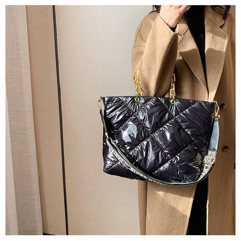 

Shoulder Bags Jiessie&Angel Women Tote For Shopping Large Capacity Crossbody Bag Luxury Designer Handbag Female Winter Plaid, Black