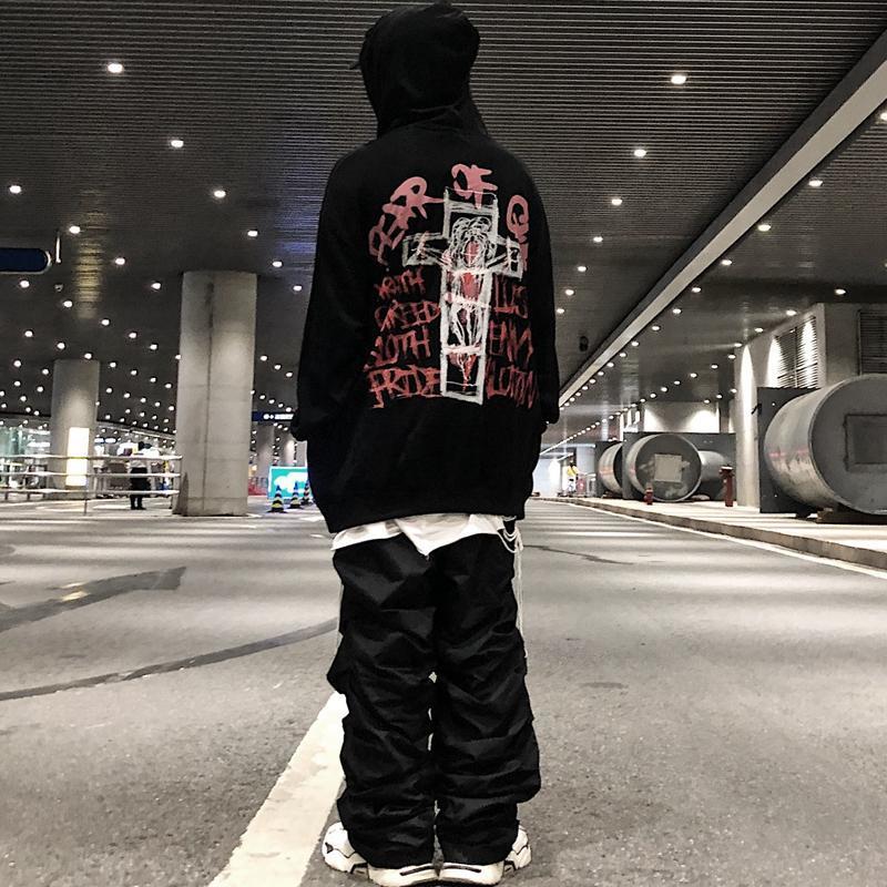 

2021 New Preto Hip Hop Streetwear Legal Gtico Topos Masculino Harajuku Alta Rua Camisolas Coreano Com Capuz Modas Oversized Hoodie Q6z5