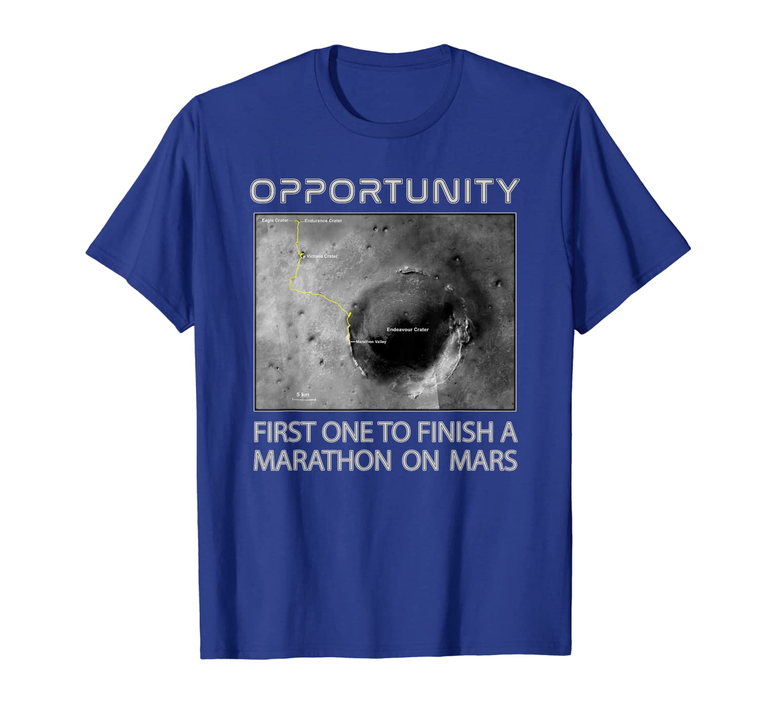 

Opportunity Mars Rover Marathon funny T-Shirt, White;black