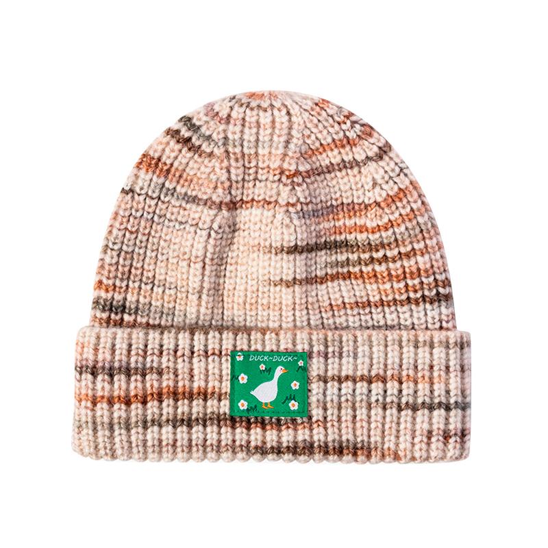 

Beanies 25# Women's Winter Wool Hat Warm Outdoor Roll Eaves Cold Ear Protecter Soft Sweater Knitted Beanie With Lining