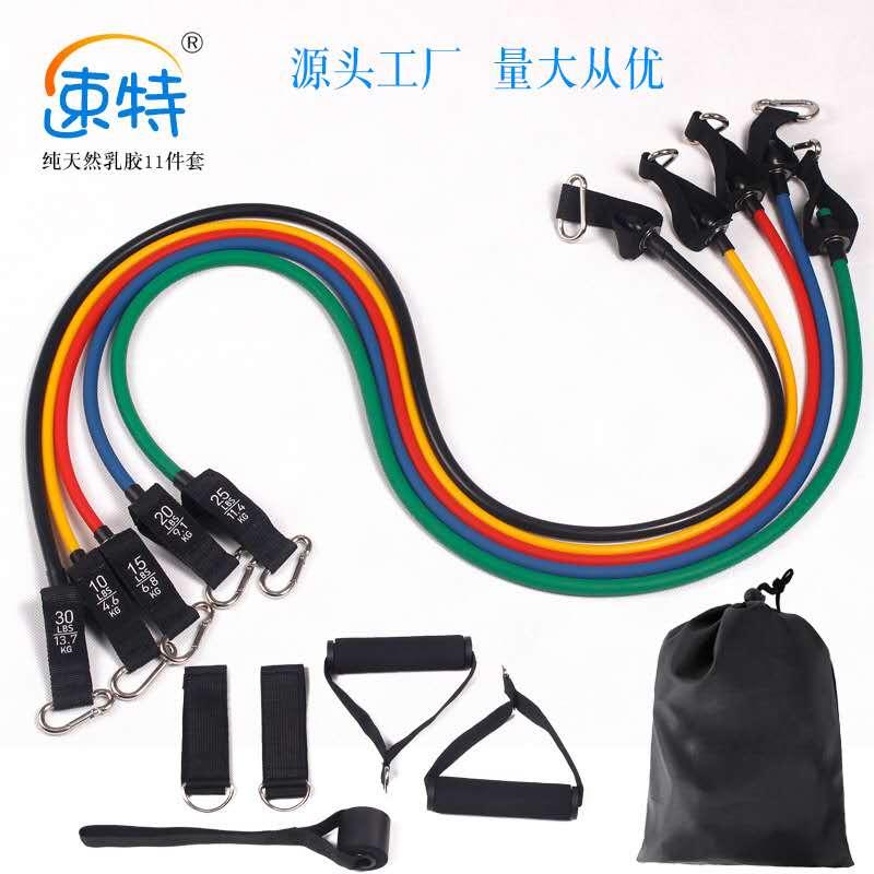 

2021 cross-border natural latex tube 150-pound tensioner multifunctional rubber tension rope home resistance fitness training hot sale, Random color