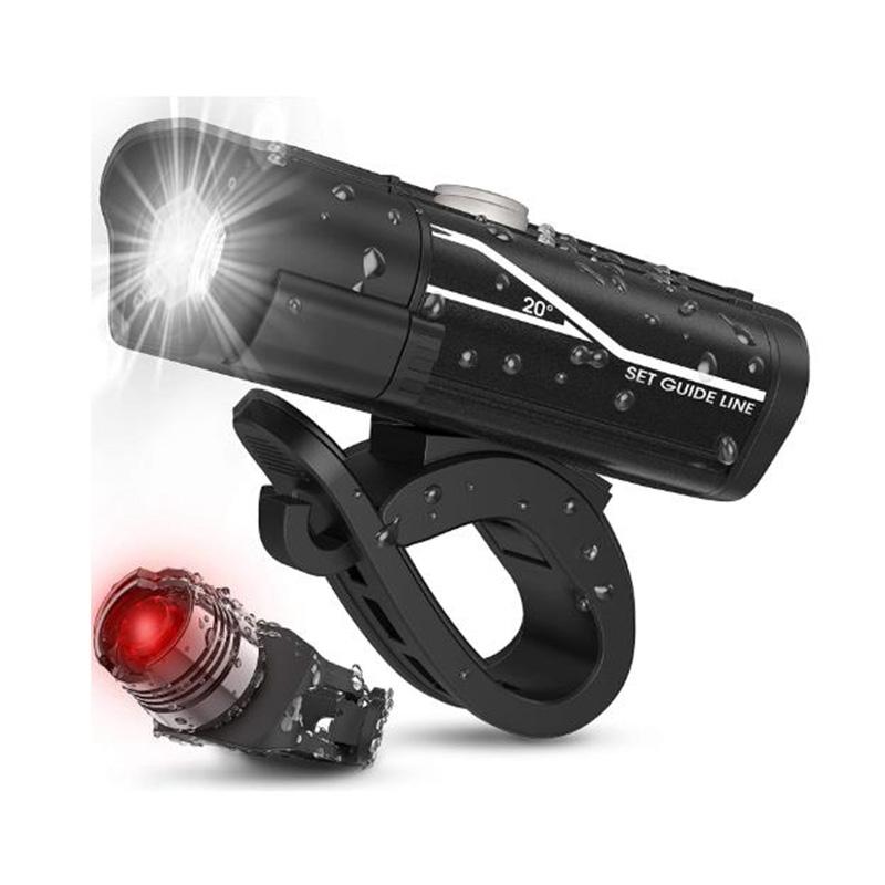 

Bicycle Front Light and Gem Light Set, 350 Lumens Front and Tail Light,5 Gears Lighting Mode Suitable for Bicycles