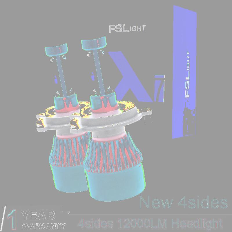 

Car Headlights With 4 Sides Chips H4 LED Headlight Bulbs No Error H11 H7 9005 9006 H9 12000LM 6000K Auto Headlamp Fog Light
