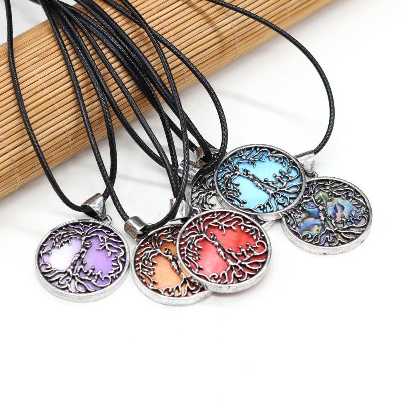 

Pendant Necklaces Natural Abalone Shell Necklace White Exquisite Pattern For Women Jewelry Length 55+5cm