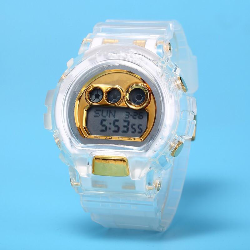 

Hot selling 6900 casual sports quartz men's watch LED digital waterproof watch world time automatic hand-raising light