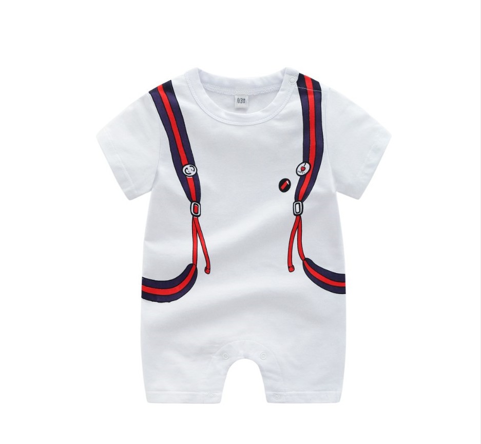 

Baby Boys Girls Brand Rompers Summer Toddler Cotton Short Sleeve G Jumpsuits Infant Clothes Newborn Romper, As picture