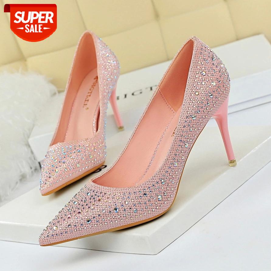 

Rhinestone Women Pumps Classic Stiletto Women High Heels Sexy Pointed Toe Heel Pumps Ladies Shoes Party Wedding Shoes #j34K