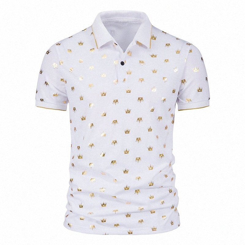 Men's Golf Shirt Tennis Shirt Symbol Collar Street Daily Button-Down Short Sleeve Tops Cotton Business Casual Comfortable White Black Wine 82iS