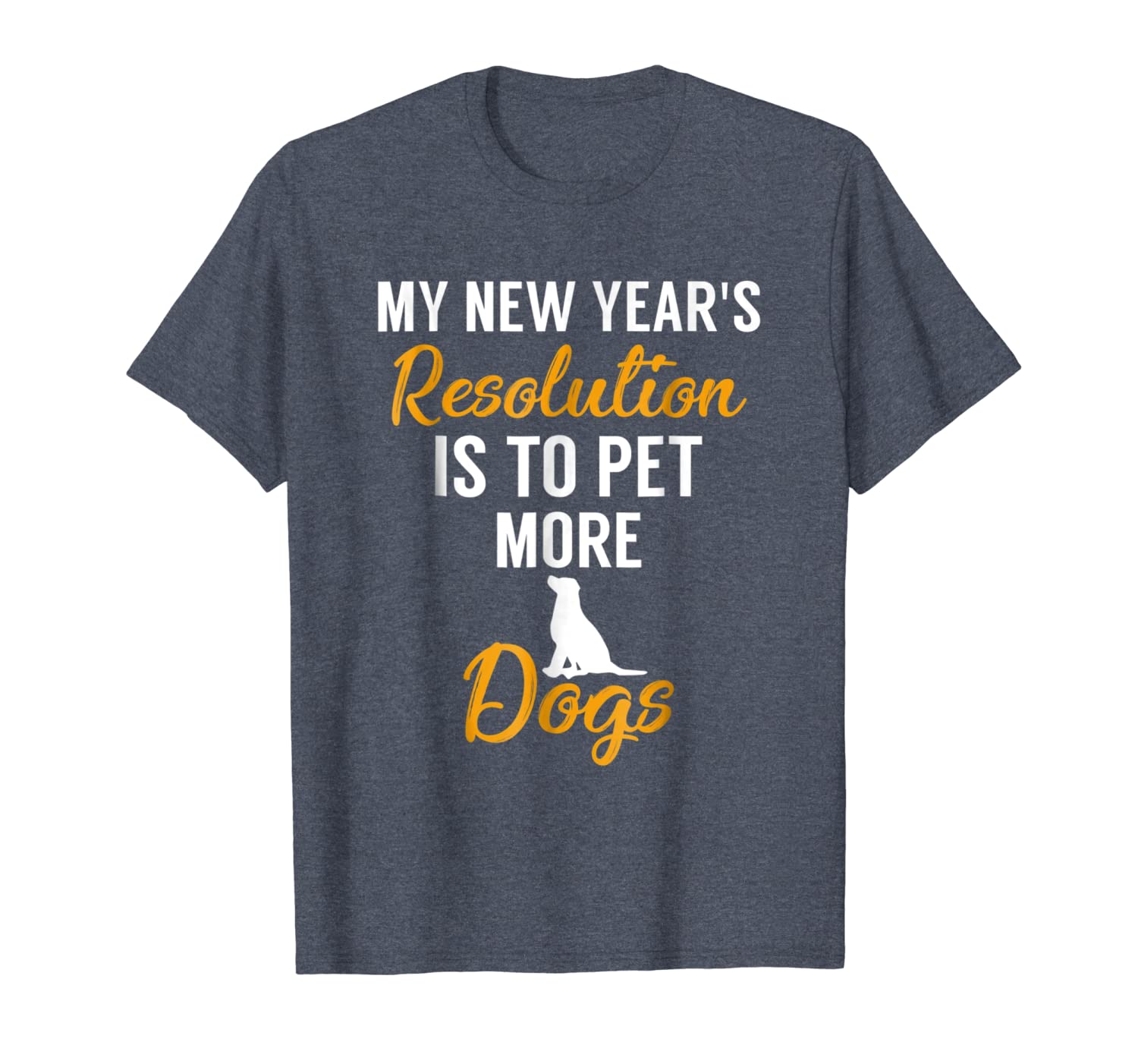 

my new year's resolution is to pet more dogs funny t-shirt, White;black
