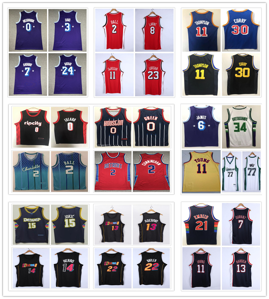 

City 75th 2022 Basketball Jerseys Lebron Giannis James Antetokounmpo Kevin Harden Durant Stephen Morant Curry LaVine Tatum Ball Lillard Embiid Jokic Young Butler, Green