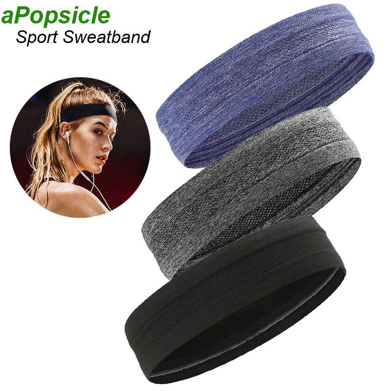 

Sweatband Breathable Yoga Hair Ribbon Head Gym Fitness Sports Headbands Running Tape Elastic Band Women Men, Sweatband black