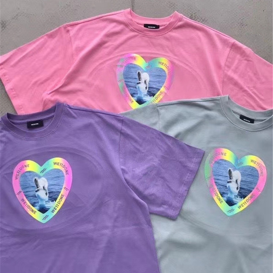 

2021 New Reflective We11done t Shirt Men Women 1:1 High Quality Welldone Polar Bear We11 Done T-shirt Top Tees 759k