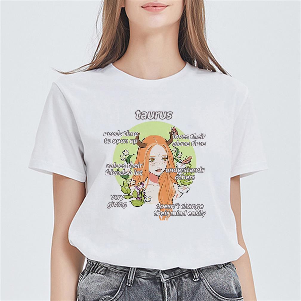 

cute cartoon plus size mens vestidos female aesthetic daily vintage constellations harajuku taurus top, White;black