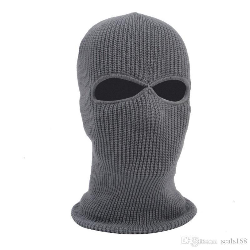 New Knit Face Mask 3 Hole Ski Mask Balaclava Hood Motorbike Motorcycle Helmet Hat Face Shield Beanie Cap HH9-2975