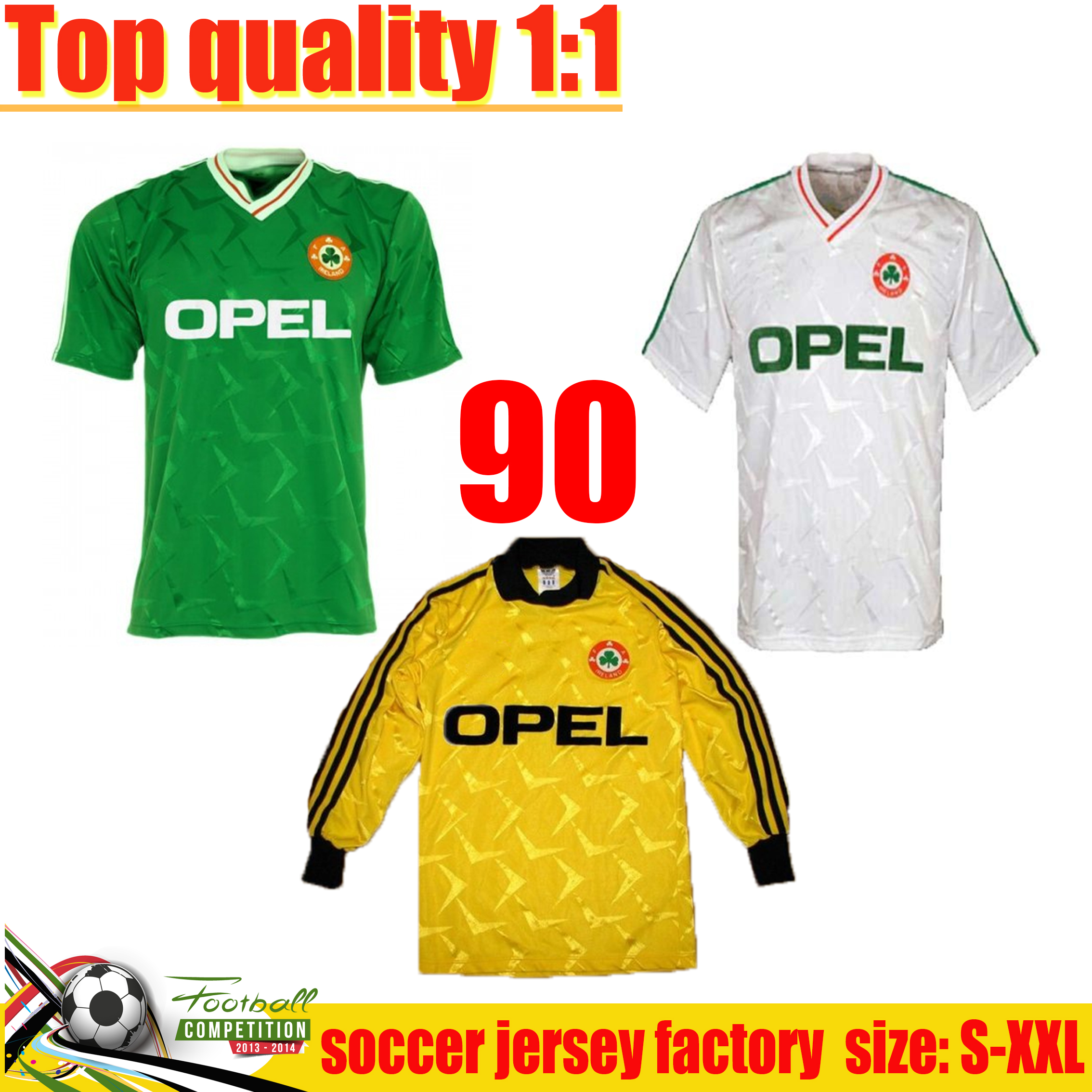 

90 Irish goalkeeper yellow retro soccer jersey 1990 1992 1996 fai McGRATH keane 93 94 world cup classic vintage TOWNSEND STAUNTON HOUGHTON f, Black;yellow