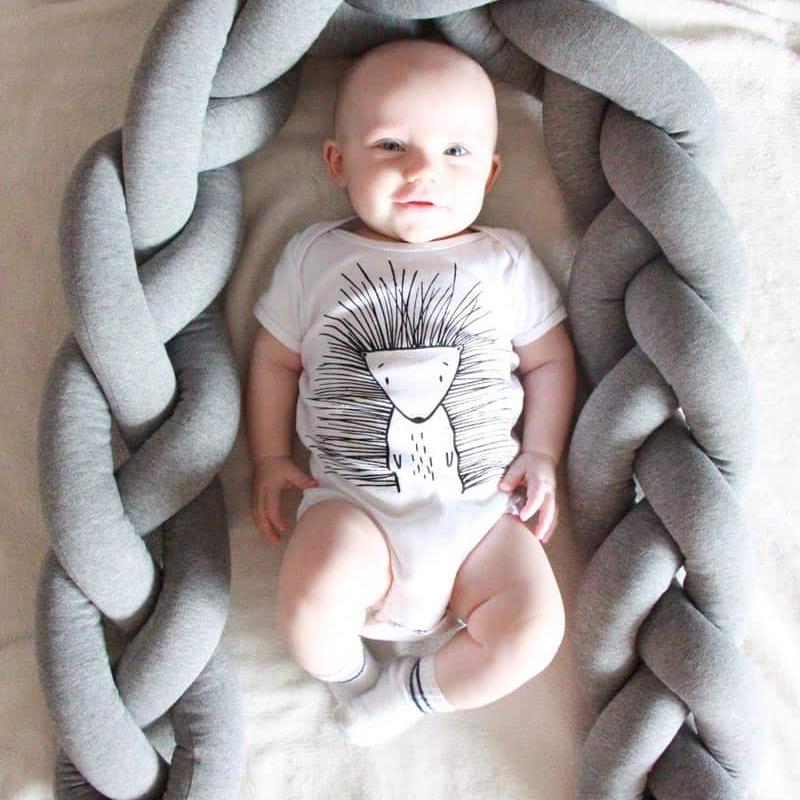 

Bedding Sets 3M Length Born Baby Bed Bumper Pure Weaving Plush Knot Crib Kids Cot Protector Room Decor
