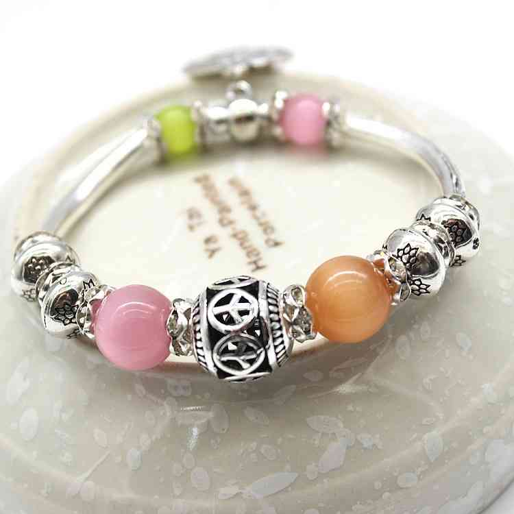 

agate bracelet imitation sier ancient Sier Opal Bracelet scenic spot jewelry, Golden;silver